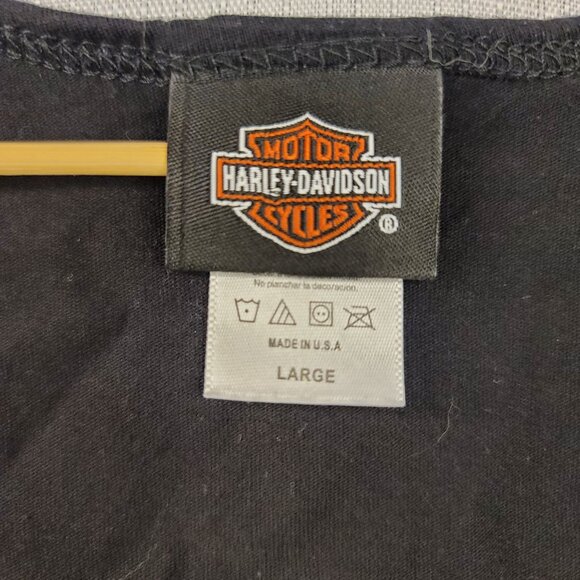 Harley-Davidson Women's Skull Graphic Lace Racerback Tank Top Large Black - Picture 5 of 8